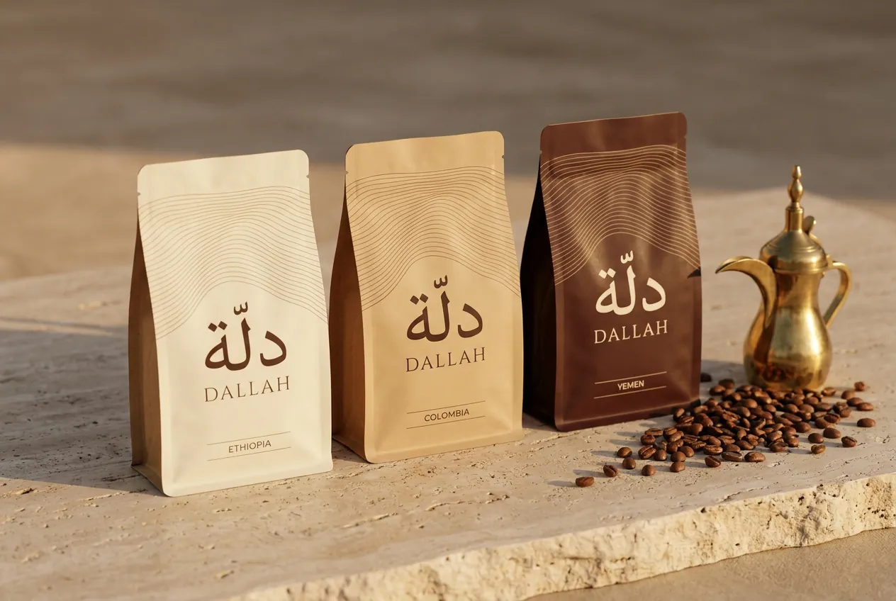 DALLAH concept coffee bags with ripple patterns per lot
