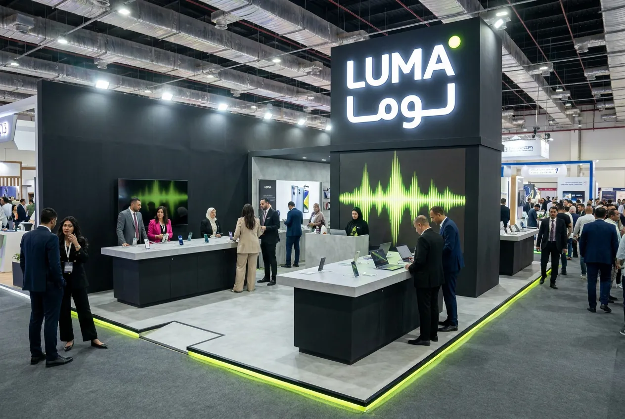 LUMA concept exhibition stand with light tower