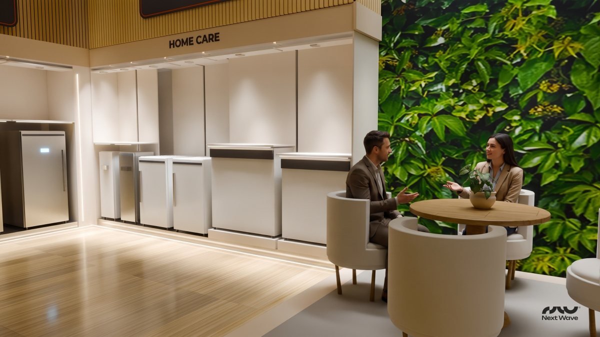 The lounge by the green wall