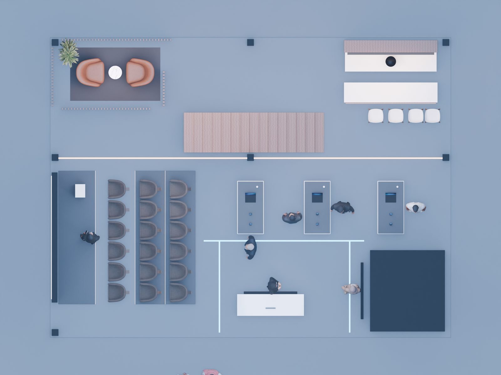 Ground-floor plan from the same model — upper deck in the PDF