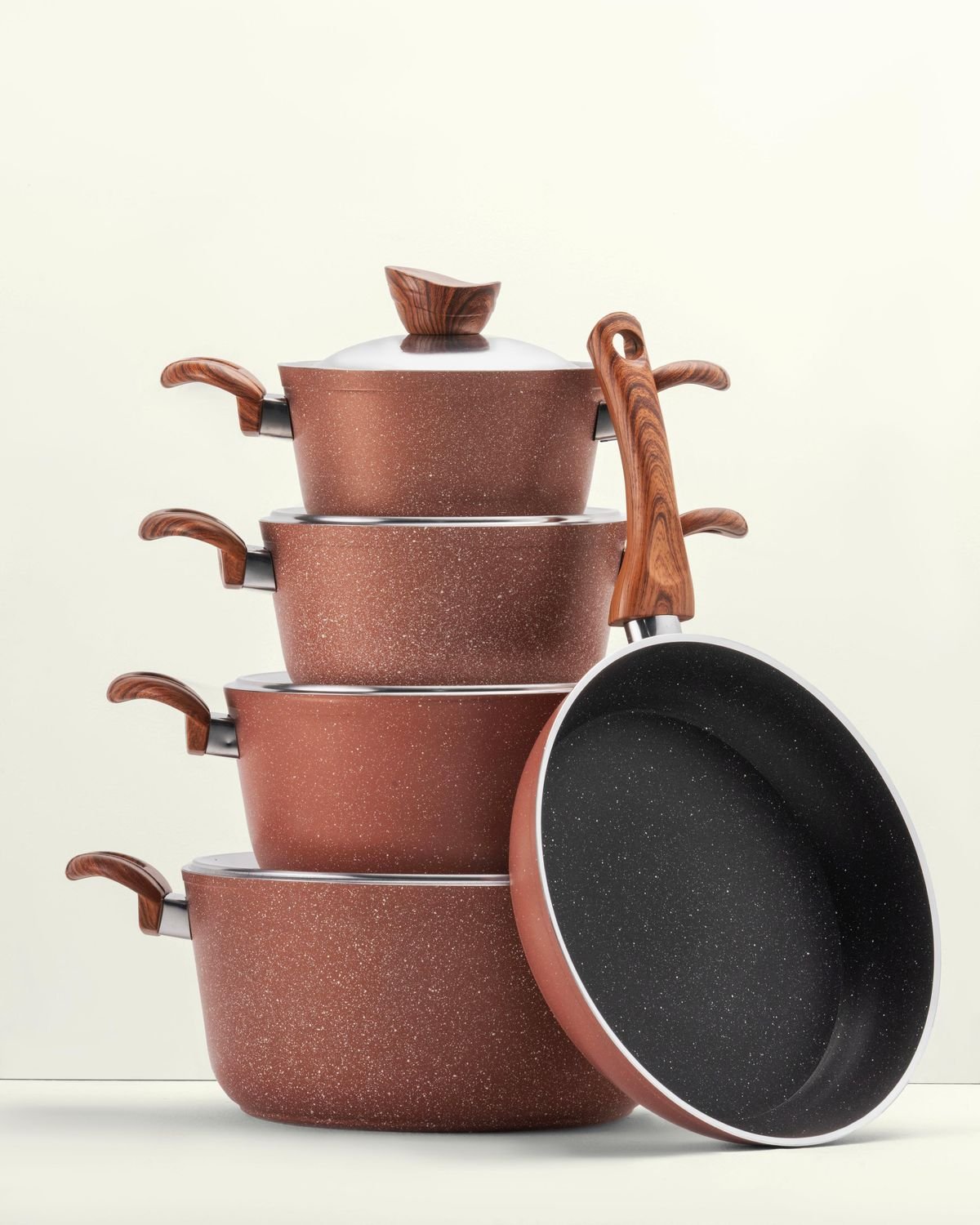 Nuvira granite cookware, studio product photography